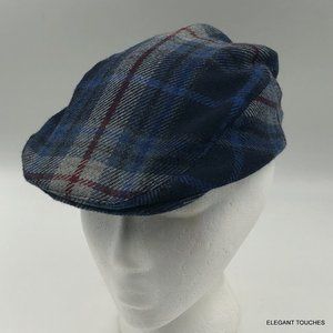 Newsboy Cap Toddler Boy's Blue Plaid Lined Wool Blend Hat T.F. Laurence